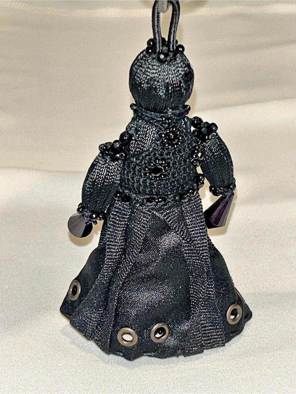 Prada Beaded Tracy Doll Keychain Charm Black